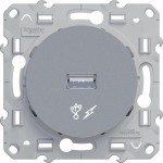 Механизм розетки СП USB Odace алюм. SchE S53R408