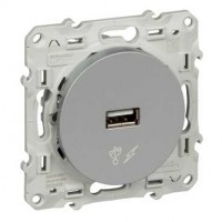 Механизм розетки СП USB Odace алюм. SchE S53R408