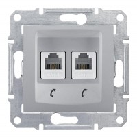 Механизм розетки телефонной 2-м СП Sedna RJ11 алюм. SchE SDN4201160