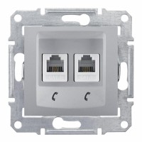 Механизм розетки телефонной 2-м СП Sedna RJ11 алюм. SchE SDN4201160