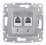 Механизм розетки телефонной 2-м СП Sedna RJ11 алюм. SchE SDN4201160
