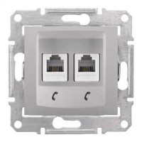 Механизм розетки телефонной 2-м СП Sedna RJ11 алюм. SchE SDN4201160