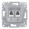 Механизм розетки телефонной 2-м СП Sedna RJ11 алюм. SchE SDN4201160