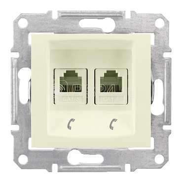 Механизм розетки телефонной 2-м СП Sedna RJ11 беж. SchE SDN4201147