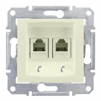Механизм розетки телефонной 2-м СП Sedna RJ11 беж. SchE SDN4201147