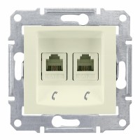 Механизм розетки телефонной 2-м СП Sedna RJ11 беж. SchE SDN4201147