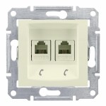 Механизм розетки телефонной 2-м СП Sedna RJ11 беж. SchE SDN4201147