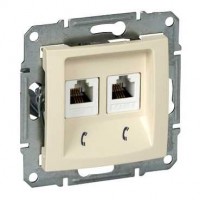 Механизм розетки телефонной 2-м СП Sedna RJ11 беж. SchE SDN4201147