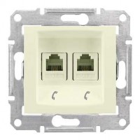 Механизм розетки телефонной 2-м СП Sedna RJ11 беж. SchE SDN4201147