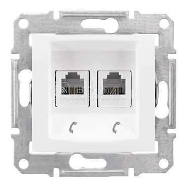 Механизм розетки телефонной 2-м СП Sedna RJ11 бел. SchE SDN4201121