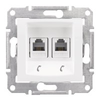 Механизм розетки телефонной 2-м СП Sedna RJ11 бел. SchE SDN4201121