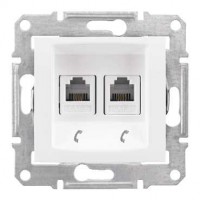 Механизм розетки телефонной 2-м СП Sedna RJ11 бел. SchE SDN4201121