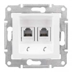 Механизм розетки телефонной 2-м СП Sedna RJ11 бел. SchE SDN4201121