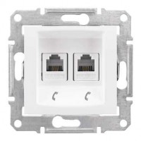 Механизм розетки телефонной 2-м СП Sedna RJ11 бел. SchE SDN4201121