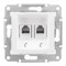 Механизм розетки телефонной 2-м СП Sedna RJ11 бел. SchE SDN4201121