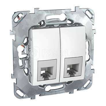Механизм розетки телефонной 2-м СП Unica RJ11 бел. SchE MGU5.9090.18ZD