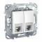 Механизм розетки телефонной 2-м СП Unica RJ11 бел. SchE MGU5.9090.18ZD