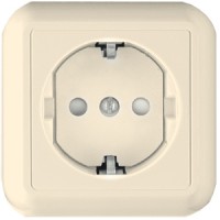 Розетка 1-м ОП Прима 16А IP20 250В с заземл. защ. шторки с монтаж. пластиной сл. кость (опт. упак.) SchE RA16-003-1M-S