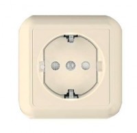 Розетка 1-м ОП Прима 16А IP20 250В с заземл. защ. шторки с монтаж. пластиной сл. кость (опт. упак.) SchE RA16-003-1M-S