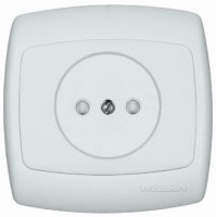 Розетка 1-м СП Рондо 10А IP20 250В без заземл. без защ. шторок бел. SchE RS10-185-BI