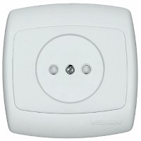 Розетка 1-м СП Рондо 10А IP20 250В без заземл. без защ. шторок бел. SchE RS10-185-BI