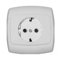 Розетка 1-м СП Рондо 16А IP20 250В с заземл. без защ. шторок евро стандарт бел. SchE RS16-264-BI