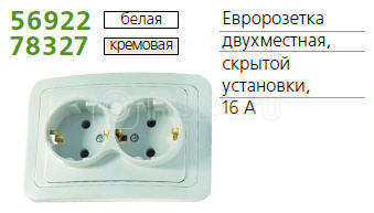 Розетка 2-м сп classic 16а с заземл. powerman 1151427