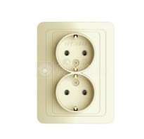 Розетка 2-м сп classic 16а с заземл. крем. powerman 1156522