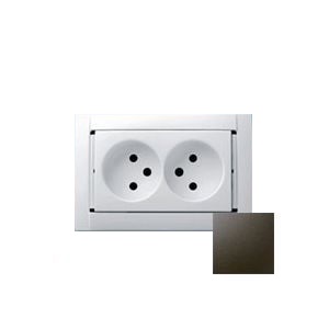 Розетка 2-м сп simon34 без заземл. графит simon 34457-38