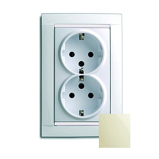 Розетка 2-м сп simon34 с заземл. со вставкой сл. кость simon 34459-031