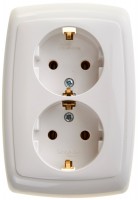 Розетка 2-м СП Рондо 16А IP20 250В с заземл. без защ. шторок бел. SchE RS16-228-BI