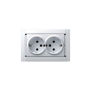 Розетка 2-м сп simon34 с заземл. графит simon simon 34459-38