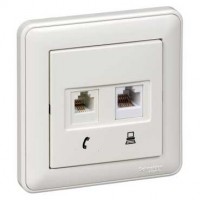 Розетка телевизионная оконечная TV 1-м СП W59 коннектор бел. SchE RTS-151-18