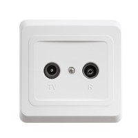 Розетка телевизионная оконечная TV/FM 1-м СП Этюд бел. SchE TVC-001B