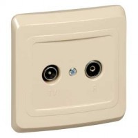 Розетка телевизионная оконечная TV/FM 1-м СП Этюд крем. SchE TVC-001K