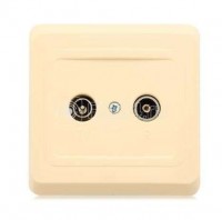Розетка телевизионная оконечная TV/FM 1-м СП Этюд крем. SchE TVC-001K