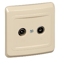 Розетка телевизионная оконечная TV/FM 1-м СП Этюд крем. SchE TVC-001K