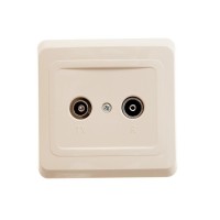 Розетка телевизионная оконечная TV/FM 1-м СП Этюд крем. SchE TVC-001K