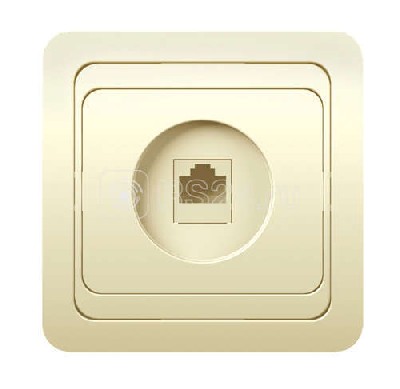 Розетка компьютерная 1-м сп classic крем. powerman 1156520