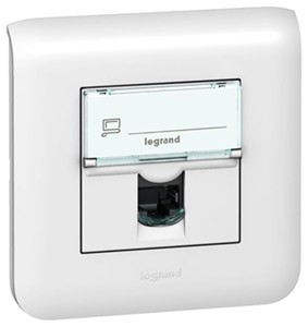Механизм розетки компьютерной СП 2мод. Mosaic RJ45 кат.6 UTP бел. Leg 076564