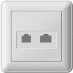 Розетка компьютерная + телефонная 2-м СП W59 RJ45 + RJ11 кат.5E 1А бел. SchE RSI-251TK5E-18 (РСИ-251ТК5Е-18)