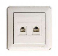 Розетка компьютерная + телефонная 2-м СП W59 RJ45 + RJ11 кат.5E 1А бел. SchE RSI-251TK5E-18 (РСИ-251ТК5Е-18)