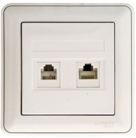 Розетка компьютерная + телефонная 2-м СП W59 RJ45 + RJ11 кат.5E 1А бел. SchE RSI-251TK5E-18 (РСИ-251ТК5Е-18)