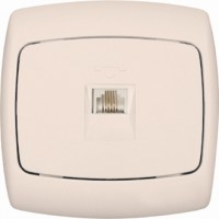 Розетка телефонная 1-м СП Рондо RJ11 бел. SchE RT-4S-BI (РТ-4С-би)