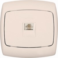 Розетка телефонная 1-м СП Рондо RJ11 бел. SchE RT-4S-BI (РТ-4С-би)