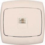 Розетка телефонная 1-м СП Рондо RJ11 бел. SchE RT-4S-BI (РТ-4С-би)