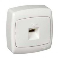 Розетка телефонная 1-м СП Рондо RJ11 бел. SchE RT-4S-BI (РТ-4С-би)