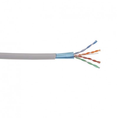 Кабель связи витая пара шпд f/utp 24awg кат.5е 4х2х0.48мм pvc solid (305м) сер. (м) itk bc1-c5e04-311