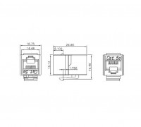 Адаптер ca2-kj-c5e-wh (coupler) проходной rj45(8p8c) формат keystone jack кат.5е 4 пары бел. hyperline 44821