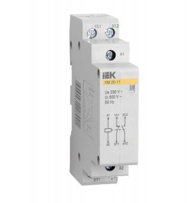 Контактор модульный км20-11 20а/2п 1з ac иэк mkk10-20-11